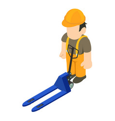 Warehouse Work Icon Isometric Male