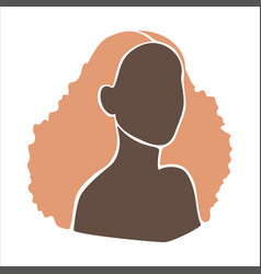 Abstract Woman Portrait In Flat Style Afro