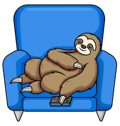 Bored Sloth Watching Tv Cartoon Clip Art