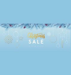 Christmas Holiday Sale Banner With Stars