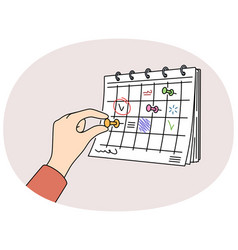 Person Attach Pin On Month Calendar