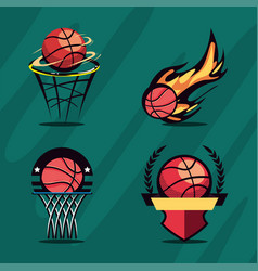 Four Basketball Emblems