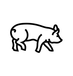 Running Pig Farm Line Icon