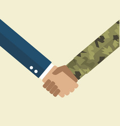 Handshake Businessman And Soldier