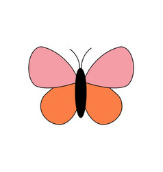 Clipart Butterfly In Retro Style Stock Isolated