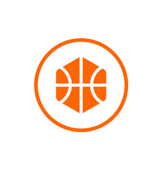 Hexagon Basket Ball Logo Icon Design Art