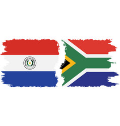 South Africa And Paraguay Grunge Flags Connection