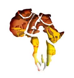 Africa Travel Poster With Paper Cut African