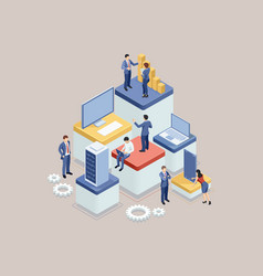 Isometric Business People At The Forefront