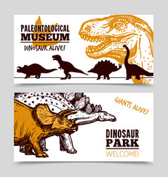 Dinosaurs Museum Exposition 2 Banners Set