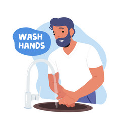 Man Washing Hands Hygiene Procedure Banner