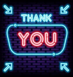 Thank You Neon Signboards On Brick Wall