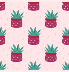 Aloe Vera Cute Seamless Pattern