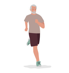 Happy Senior Active Man Running Flat