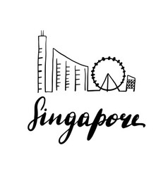 Singapore Landscape Line Art