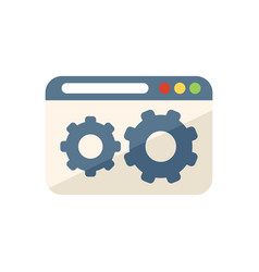 Web Gear Control Icon Flat Plan Screen