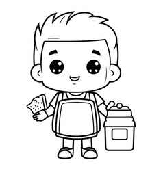 Boy With Apron And Kitchen Utensils Graphic Design