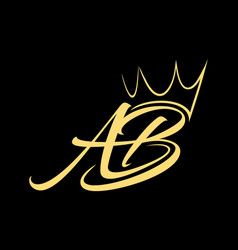 Crown Monogram Logo Initial Ab