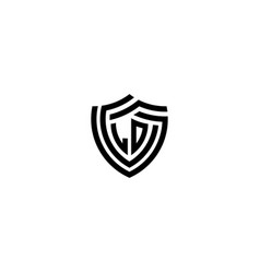 Dl Geometric Line Shield Logo Initial Concept