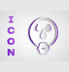 Paper Cut Water Drop Forbidden Icon Isolated