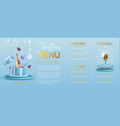 Restaurant Christmas Menu Design With Champagne