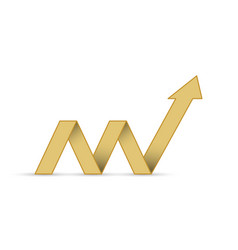 Yellow Chart Icon With A Growth Arrow Cartoon