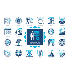 Action Plan Solid Icon Set