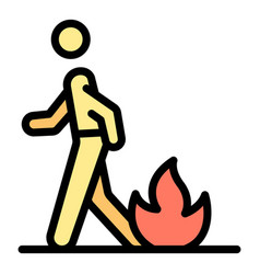 Emergency Firefighters Icon Flat