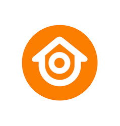 Letter O House Logo Design Alphabet O Home Icon