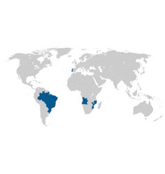 Portuguese Language Speaking Countries On Map Of