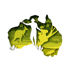 Australia Travel Papercut Poster With Wild Nature