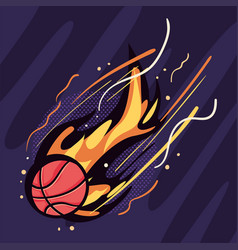 Basketball Ball On Fire