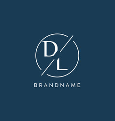 Initial Letter Dl Logo Monogram With Circle Line