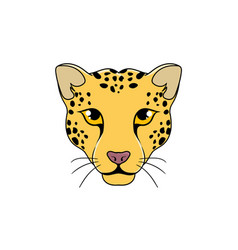 Leopard Animal Head Cartoon Wildlife Character Art