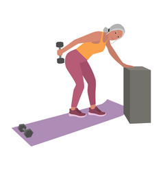 Senior Active Woman Doing Triceps Workout