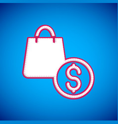 White Shopping Bag And Dollar Icon Isolated