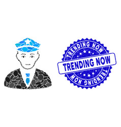 Collage Policeman Icon With Textured Trending Now