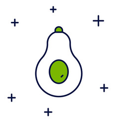 Filled Outline Avocado Fruit Icon Isolated On