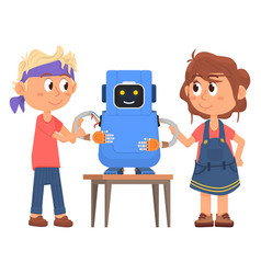 Kids Make Cute Futuristic Robot Cartoon