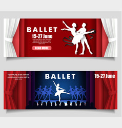 Ballet Website Header Banners Set With Dancers