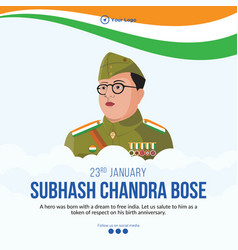 Subhash Chandra Bose Jayanti Banner Design