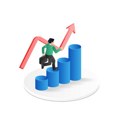 Isometric Flat 3d Concept Of Man Walking On Bar