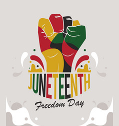 Juneteenth Lettering With Fist