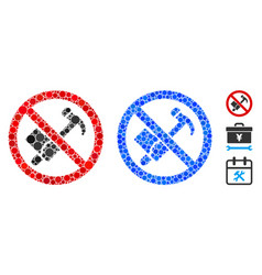 No Working Hammer Composition Icon Round Dots