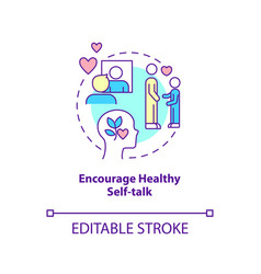 Encourage Healthy Self-talk Concept Icon