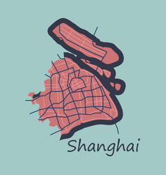 Flat Detailed Shanghai City Road Network Map