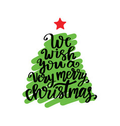 We wish you a merry christmas poster or greeting Vector Image