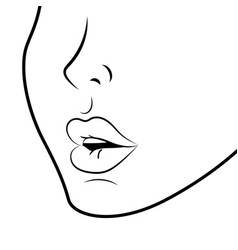 Face Profile With Sexy Lips Black And White