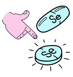 Micronutrient Selenium Line Icon In Doodle Style