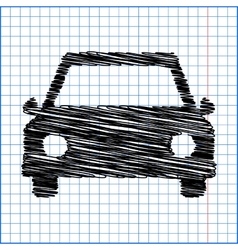 Car Icon Pen On Scool Paper